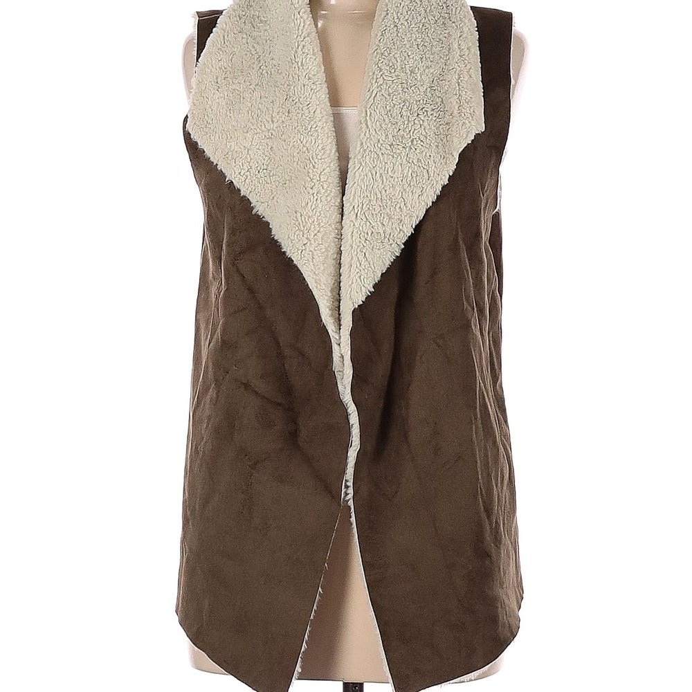 MADISON & LOLA Suede Shearling Vest